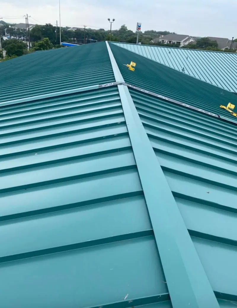 Green commercial metal roof ridge and valley for Metal Roof Repair in South Euclid